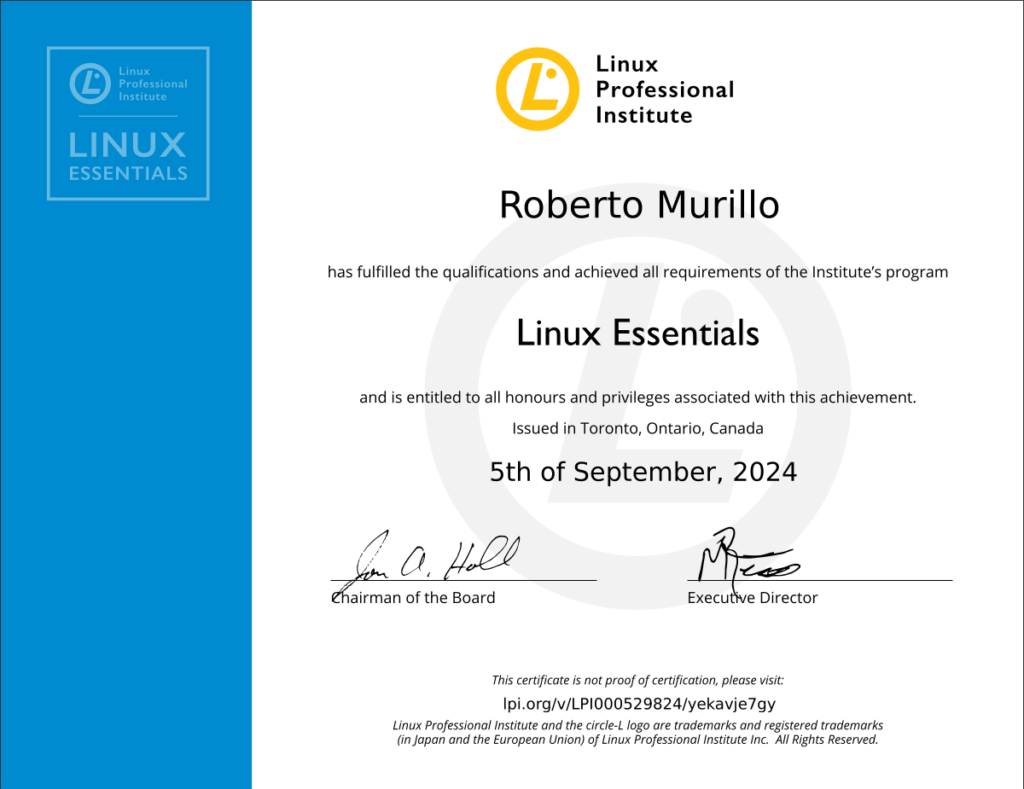 Linux Essentials Certificate